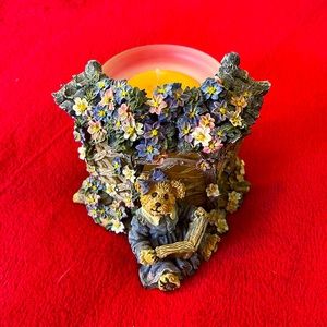 Boyds Bears Bearstone Collection Clementine Garden Romance Candle Holder VINTAGE